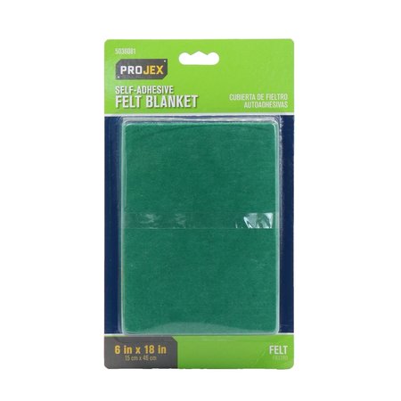 PROJEX Felt Self Adhesive Blanket Green Square 6 in. W X 18 in. L P0092